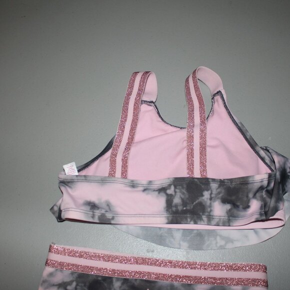 Pink & Grey 2 Pcs Justice Bikini Swimsuit Size 10 - Picture 6 of 11